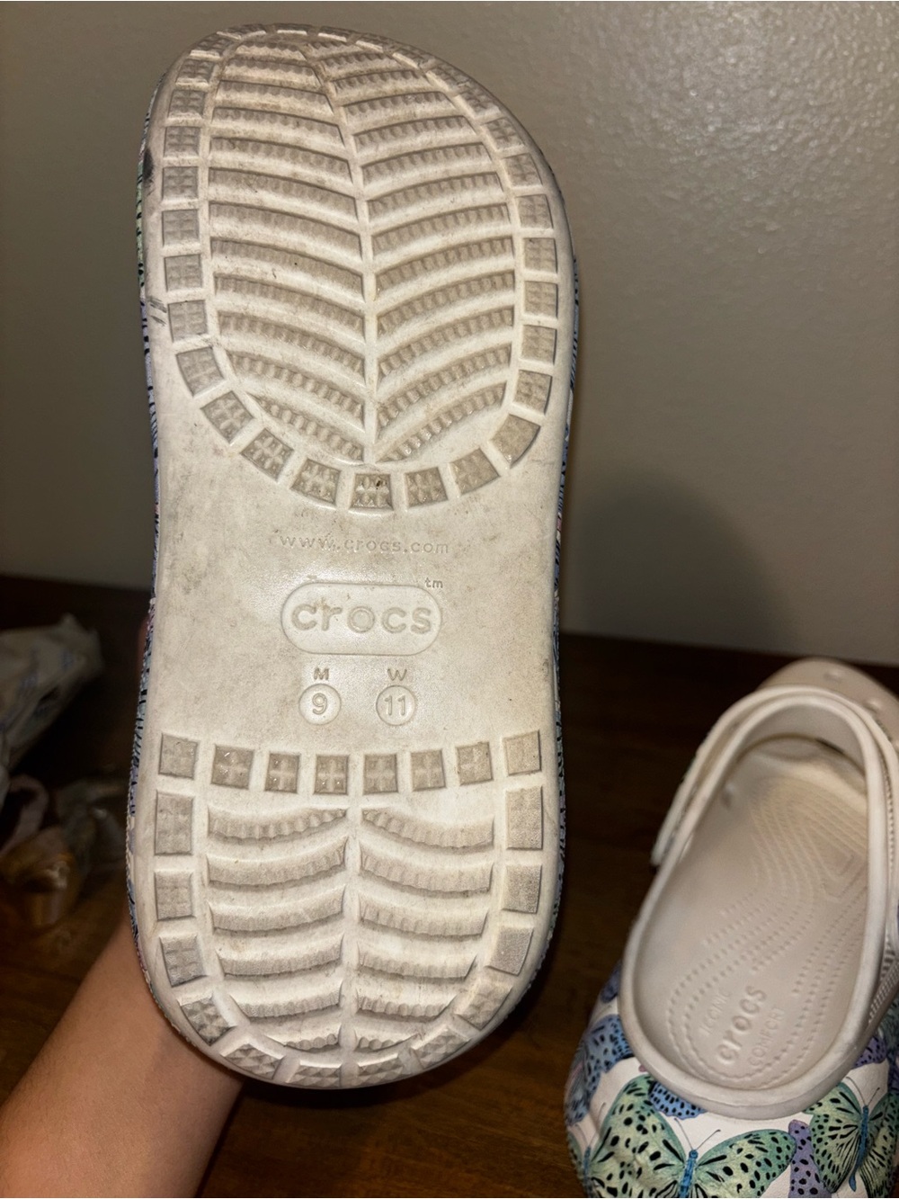 Crocs Classic Crush Butterfly Clog Platform Heel Shoes Size M9 / W11 - Picture 6 of 6